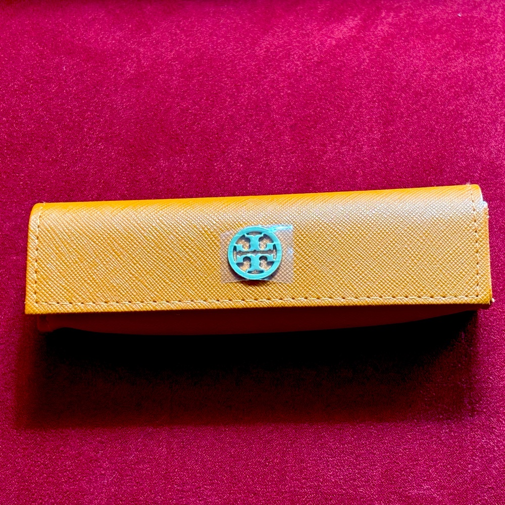 Tory Burch Orange small eyeglass case NWOT - Picture 1 of 4